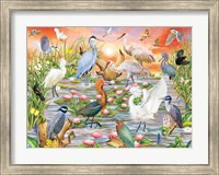 Framed Elegant Water Birds