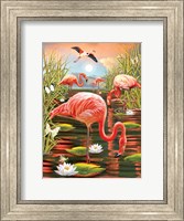 Framed Flamingoes - Vertical