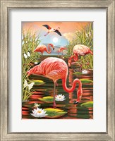 Framed Flamingoes - Vertical