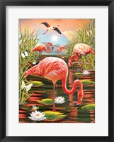 Framed Flamingoes - Vertical
