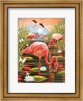 Framed Flamingoes - Vertical