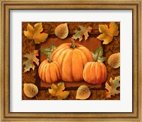 Framed Pumpkins and Leaves