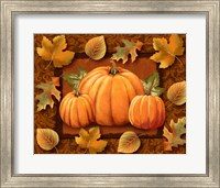 Framed Pumpkins and Leaves