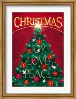 Framed Joy Love and Peace Tree