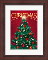 Framed Joy Love and Peace Tree