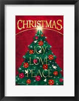 Framed Joy Love and Peace Tree