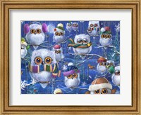 Framed Night Owls with Hats