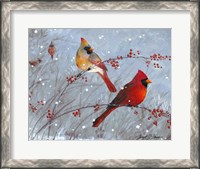 Framed Winter Cardinals