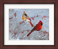 Framed Winter Cardinals