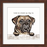 Framed 'Home is Where My Dog Is' border=