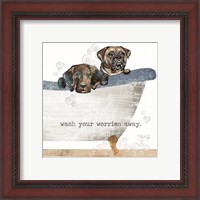 Framed 'Wash your Worries Away' border=
