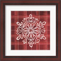 Framed 'Red Plaid Snowflakes' border=