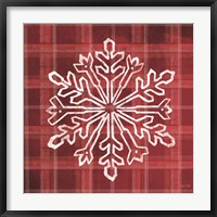 Framed Red Plaid Snowflakes