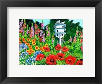 Framed Doves and Poppies