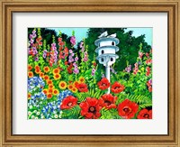 Framed Doves and Poppies