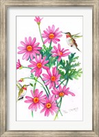 Framed Hummingbirds And Daisies