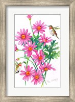 Framed Hummingbirds And Daisies