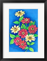 Framed Miniature Autumn Zinnias