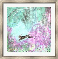 Framed Rabbit and Purple Flowers