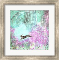 Framed Rabbit and Purple Flowers