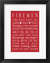 Framed Fireman in Red