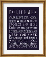 Framed Policeman in Navy