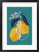 Framed Lemons II Blue