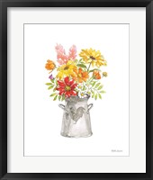 Farmhouse Floral VI White Framed Print