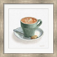 Framed Wake Up Coffee II Linen Sage