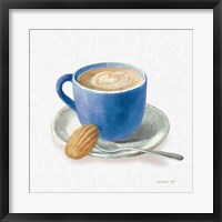 Framed Wake Up Coffee I Linen Classic Blue