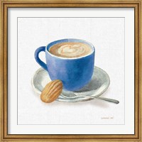 Framed Wake Up Coffee I Linen Classic Blue