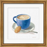 Framed Wake Up Coffee I Linen Classic Blue