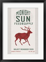Midnight Sun Reindeer Feed v2 Framed Print