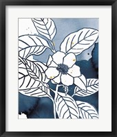 Indigo Blooms I Framed Print