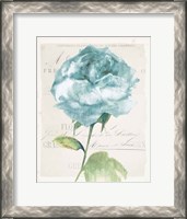 Framed Antique Floral II Blue Vintage