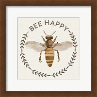 Framed 'Bee Hive I-Bee Happy' border=