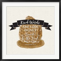 Framed Bee Hive Sentiment II-Kind Words