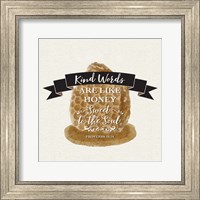 Framed Bee Hive Sentiment II-Kind Words