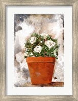 Framed White Flower Clay Pot I
