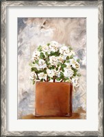 Framed White Flower Clay Pot II