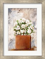 Framed White Flower Clay Pot II