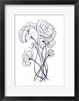 Framed Blossoming Gray II