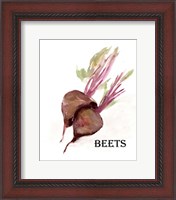 Framed Veggie Sketch IV-Brown Beets