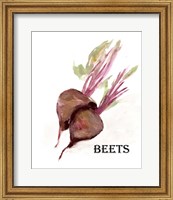 Framed Veggie Sketch IV-Brown Beets
