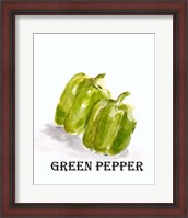 Framed Veggie Sketch VIII-Green Pepper