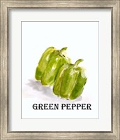Framed Veggie Sketch VIII-Green Pepper