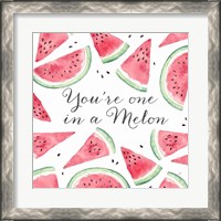 Framed 'Fresh Fruit Sentiment III-Melon' border=