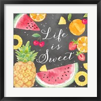 Framed Fresh Fruit Sentiment black I-Sweet