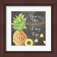 Framed Fresh Fruit Sentiment black I-Pineapple