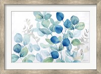 Framed Eucalyptus Leaves landscape blue green